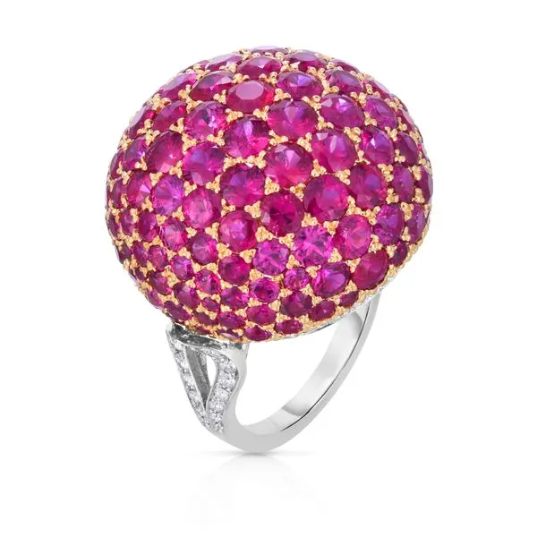 Cicada Ruby Ring with Diamonds in 18k gold and Platinum Carats Mcallen, TX