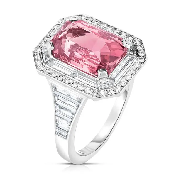 Cicada Platinum Ring Padparadscha sapphire Carats Mcallen, TX