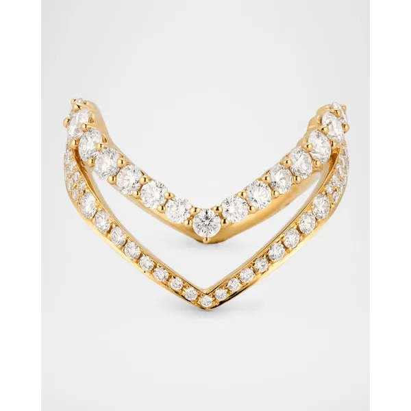 LISA NIK 18K YELLOW GOLD DOUBLE V RING Carats Mcallen, TX