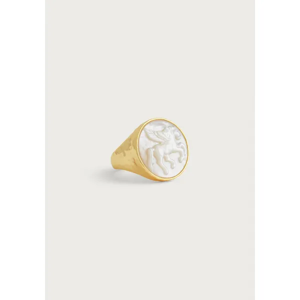 Pegasus Pearl Coin Signet Ring Carats Mcallen, TX