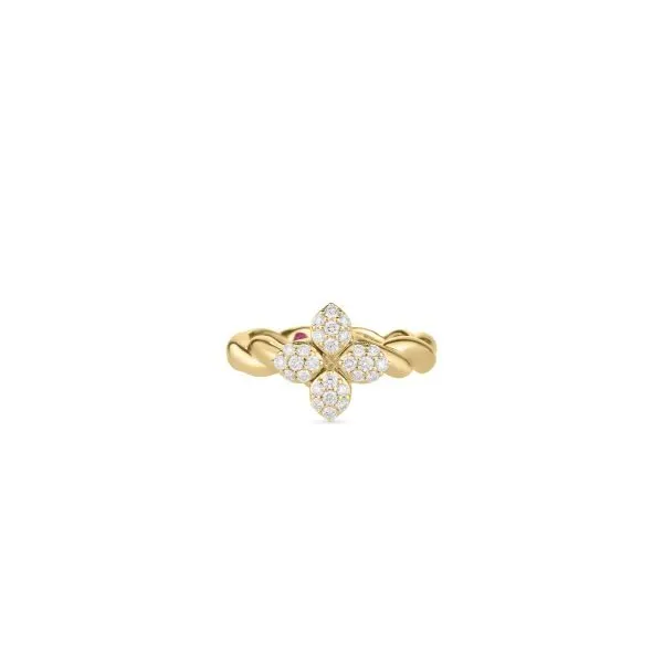 ROBERTO COIN18 K YELLOW GOLD DIAMOND LOVE IN VERONA RING Carats Mcallen, TX
