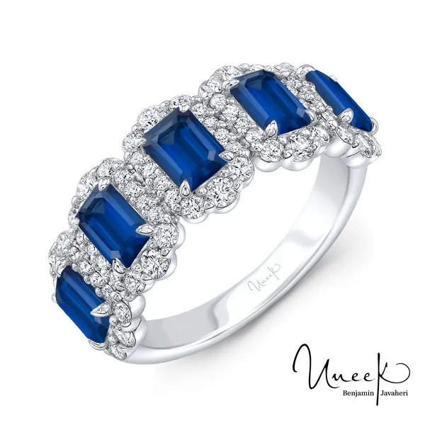 UNEEK 18K RING WHITE GOLD DIAMOND AND SAPPHIRE BELT Carats Mcallen, TX