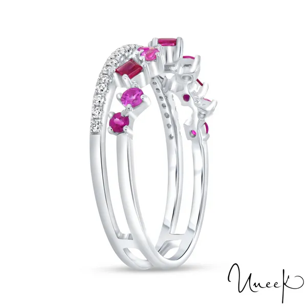 Uneek Precious Collection Princess Cut Ruby Fashion Ring Image 2 Carats Mcallen, TX