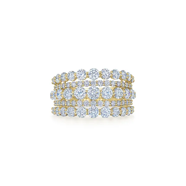 KWIAT LYRIC FIVE ROW ROUND DIAMOND RING IN 18K YELLOW GOLD Carats Mcallen, TX