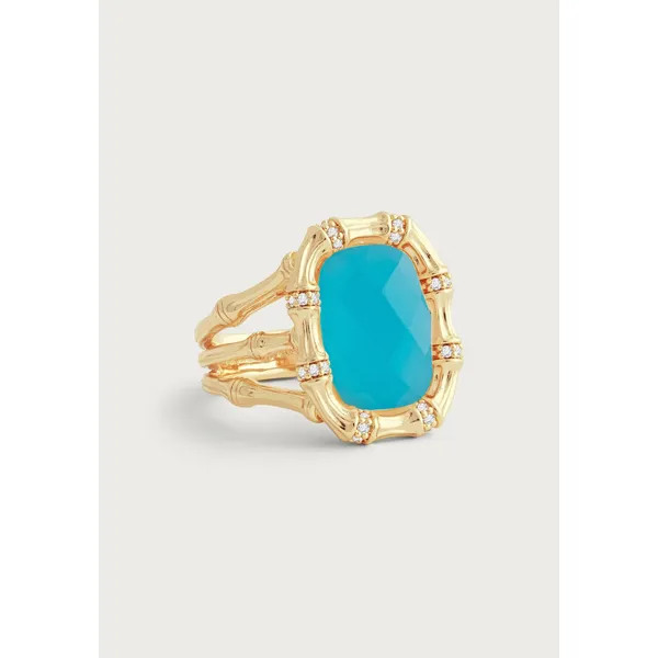 Bamboo With Stone Ring - TURQUOISE Carats Mcallen, TX