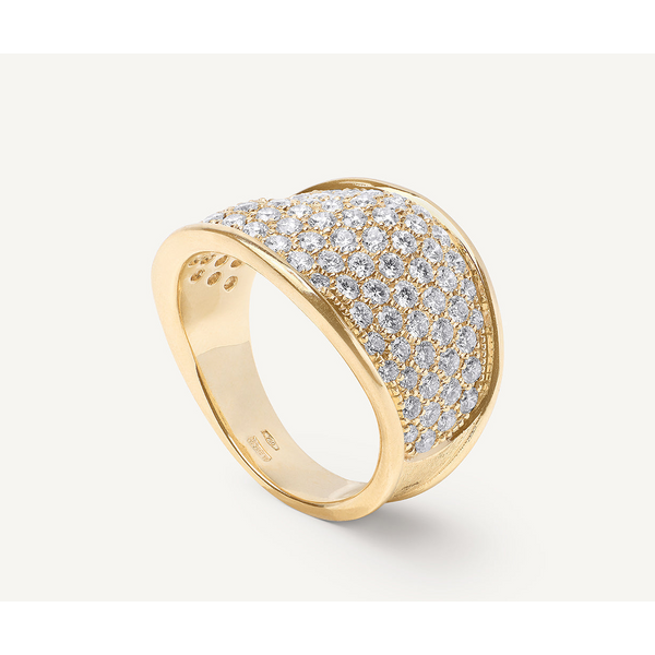Lunaria 18K Yellow Gold Diamond Pavé Statement Ring Carats Mcallen, TX