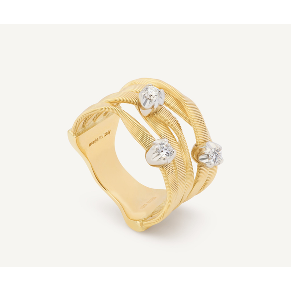 Marrakech 18K Yellow Gold Five Row Coil Ring with Diamonds Carats Mcallen, TX