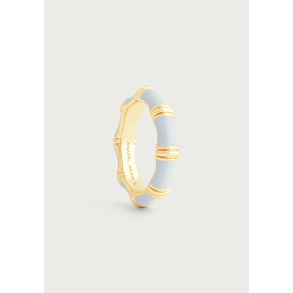 Bamboo Enameled Ring-PALE BLUE Carats Mcallen, TX