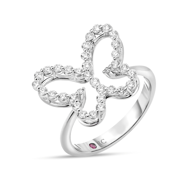 JASMINE - PAVE 18K WHITE GOLD JASMINE PAVE DIAMOND OUTLINE BUTTERFLY RING Image 2 Carats Mcallen, TX