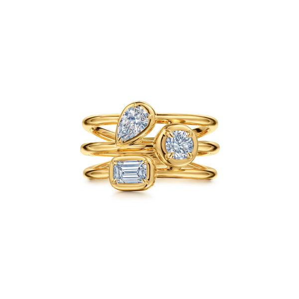 Starry Night Bezel-Set Diamond Three-Row Ring Carats Mcallen, TX