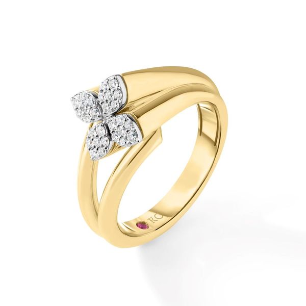 Roberto Coin Yw Love In Verona Dia Flower Double Band Ring Carats Mcallen, TX
