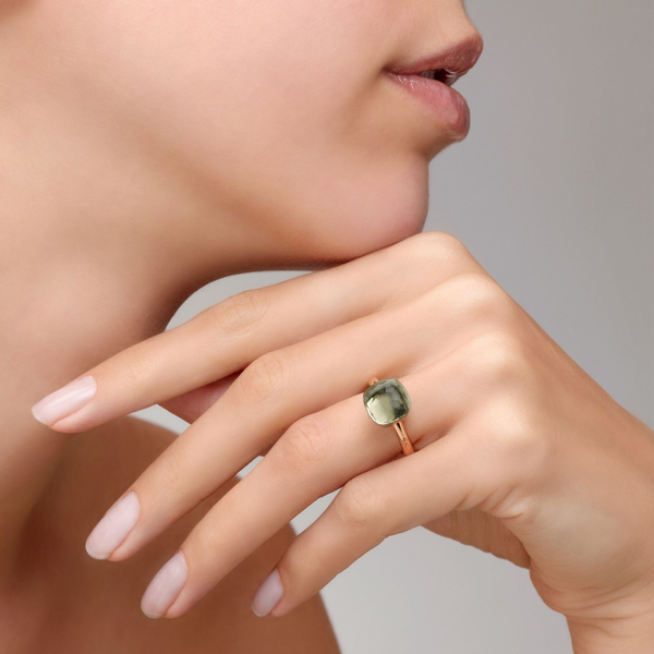 POMELLATO NUDO CLASSIC ROSE/WHITE GOLD PRASIOLITE RING Image 2 Carats Mcallen, TX