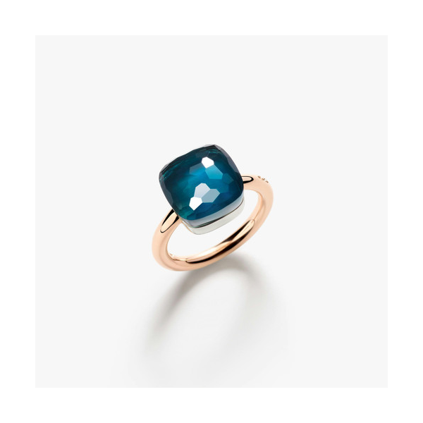 POMELLATO NUDO PETIT ROSE/WHITE GOLD LONDON BLUE TOPAZ RING Carats Mcallen, TX
