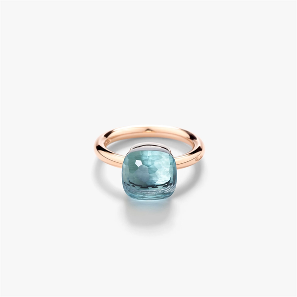 POMELLATO NUDO CLASSIC MAXI ROSE/WHITE GOLD SKYBLUE TOPAZ RING Carats Mcallen, TX