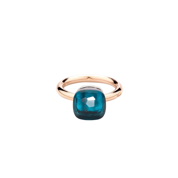 POMELLATO NUDO MAXI ROSE/ WHITE GOLD RING WITH LONDON BLUE TOPAZ Image 2 Carats Mcallen, TX