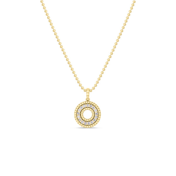 18K Yellow Gold Diamond Circle Necklace Carats Mcallen, TX