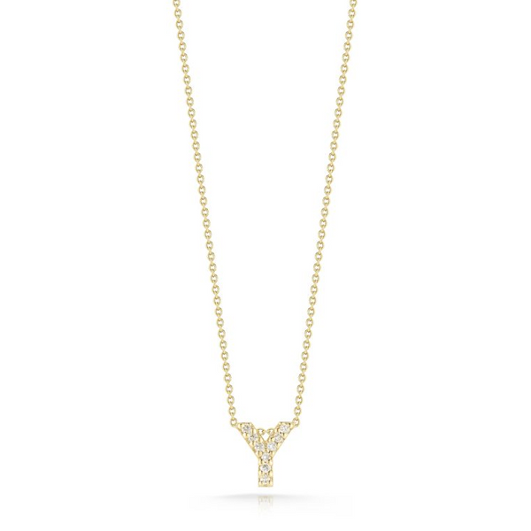 18K Yellow Gold Diamond Love Letter Y Necklace Carats Mcallen, TX