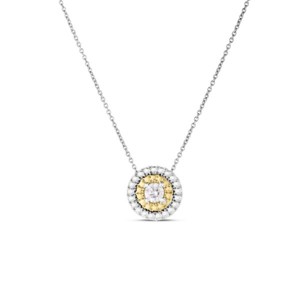 18K Yellow & White Gold Diamond Dot Large Necklace Carats Mcallen, TX