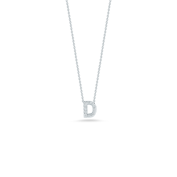 18K White Gold Diamond Love Letter D Necklace Carats Mcallen, TX