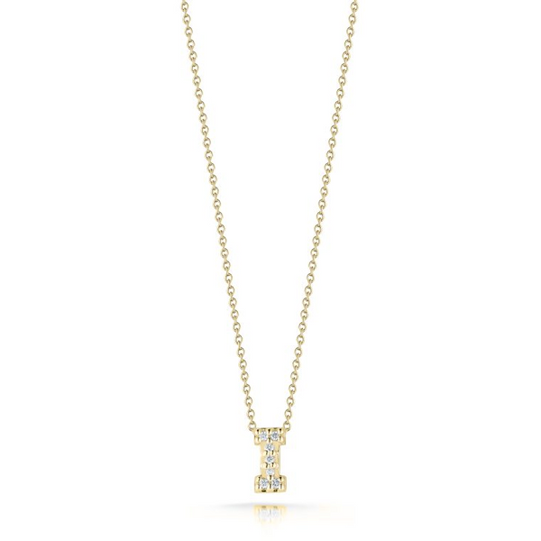 18K Yellow Gold Love Letter "I" Diamond Necklace Carats Mcallen, TX