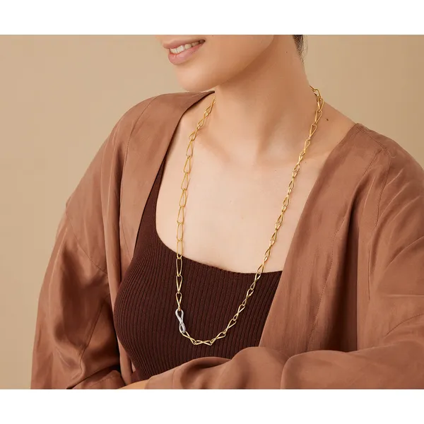 MARCO BICEGO MARRAKECH ONDE 18K Yellow Gold Twisted Coil Link Lariat With Diamond Clasp Image 2 Carats Mcallen, TX