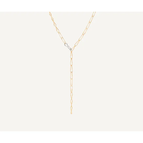 MARCO BICEGO MARRAKECH ONDE 18K Yellow Gold Twisted Coil Link Lariat With Diamond Clasp Image 3 Carats Mcallen, TX