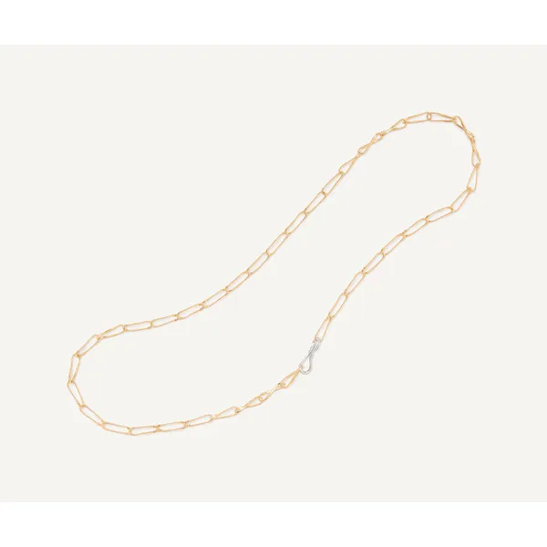 MARCO BICEGO MARRAKECH ONDE 18K Yellow Gold Twisted Coil Link Lariat With Diamond Clasp Carats Mcallen, TX