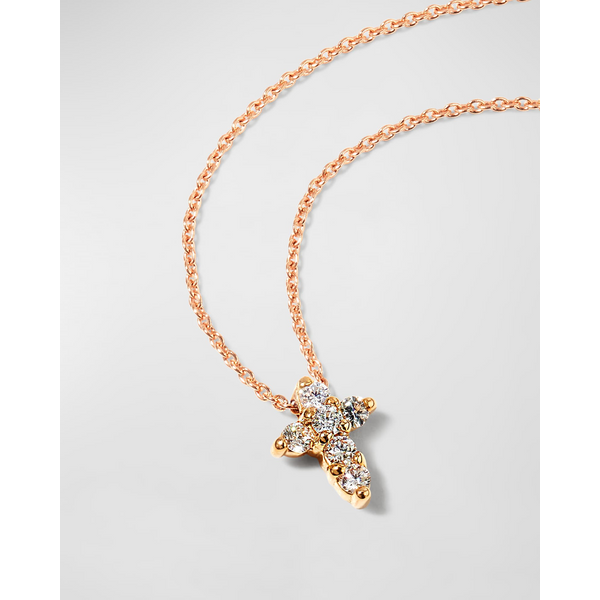 18K Rose Gold Baby Cross Necklace Carats Mcallen, TX