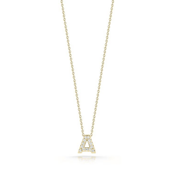 18K Yellow Gold Diamond Love Letter "A" Necklace Carats Mcallen, TX