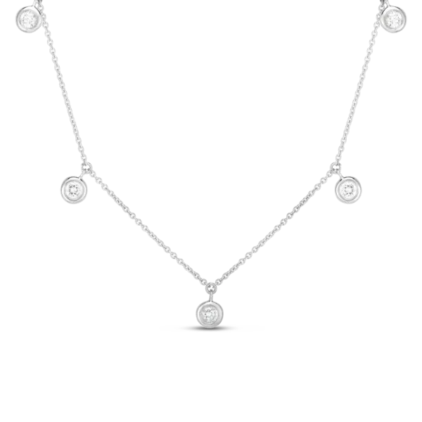 ROBERTO COIN 18K GOLD DIAMONDS BY THE INCH DANGLING FIVE STATION NECKLACE Carats Mcallen, TX