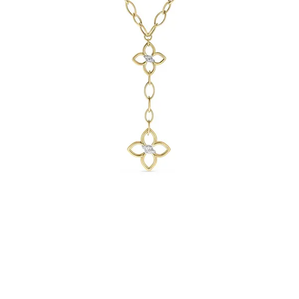 ROBERTO COIN 18K YELLOW AND WHITE GOLD DIAMOND CIALOMA NECKLACE Carats Mcallen, TX