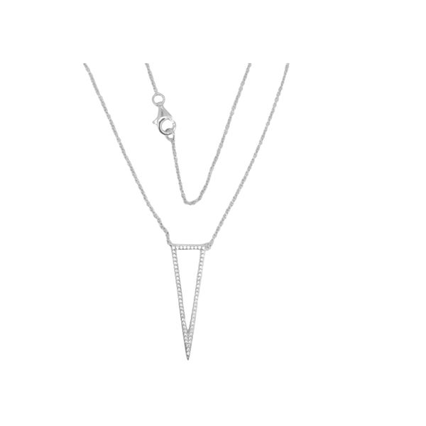 14K White Gold Geometric & Diamond Necklace Carats Mcallen, TX