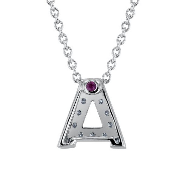 18K WHITE GOLD TINY TREASURES DIAMOND LOVE LETTER “A” NECKLACE Image 2 Carats Mcallen, TX