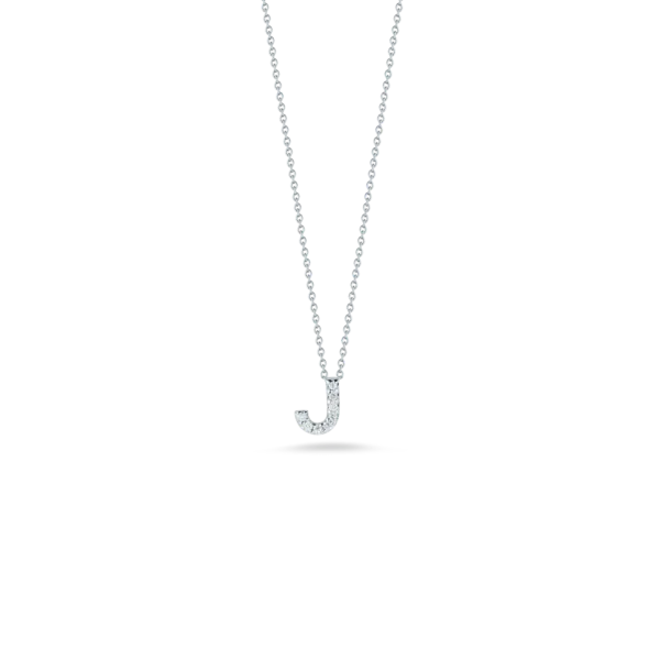 18K WHITE GOLD TINY TREASURES DIAMOND LOVE LETTER “J” NECKLACE Carats Mcallen, TX