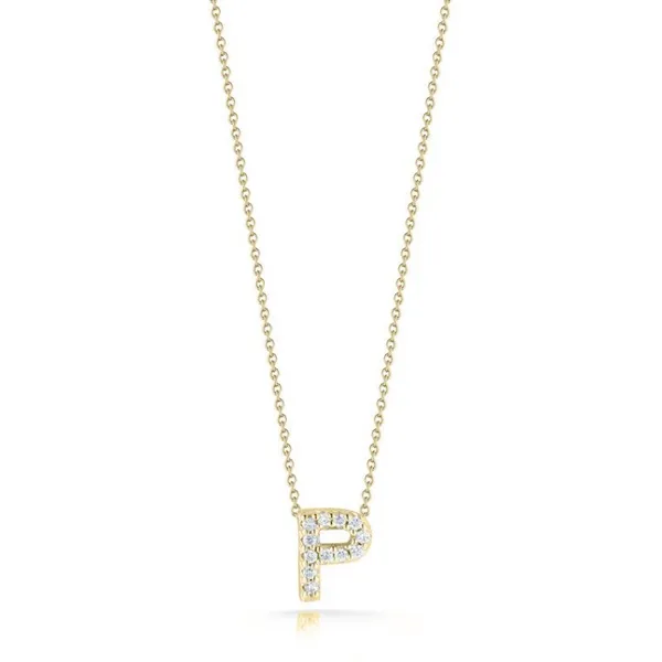 18K YELLOW GOLD TINY TREASURES DIAMOND LOVE LETTER “P” NECKLACE Carats Mcallen, TX