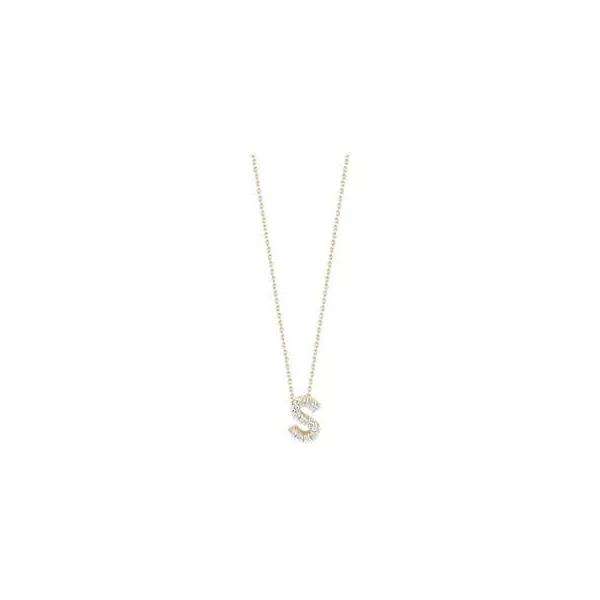 18K YELLOW GOLD TINY TREASURES DIAMOND LOVE LETTER “S” NECKLACE Carats Mcallen, TX