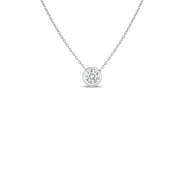 18K GOLD DIAMONDS BY THE INCH BEZEL SET SOLITAIRE NECKLACE Carats Mcallen, TX