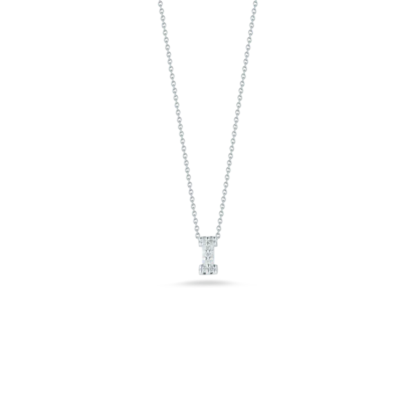 18K WHITE GOLD TINY TREASURES DIAMOND LOVE LETTER “I” NECKLACE Carats Mcallen, TX