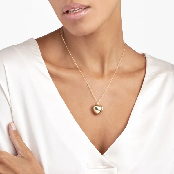 MIDAS LARGE PUFF HEART ON ADJUSTABLE NECKLACE Image 2 Carats Mcallen, TX