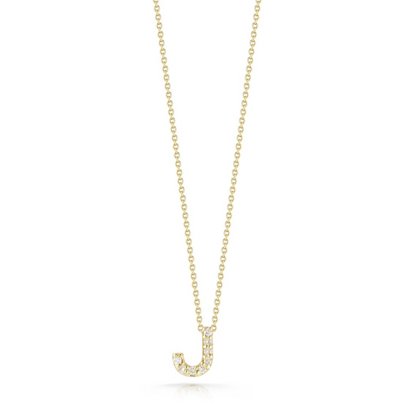 18K YELLOW GOLD TINY TREASURES DIAMOND LOVE LETTER “J” NECKLACE Carats Mcallen, TX