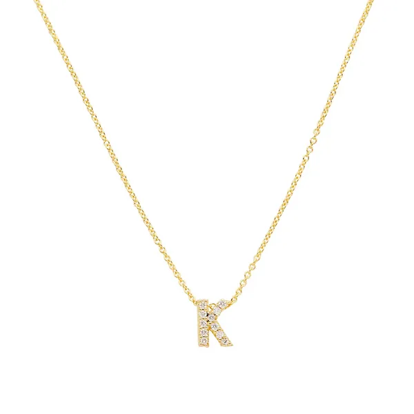 18K YELLOW GOLD TINY TREASURES DIAMOND LOVE LETTER “K” NECKLACE Carats Mcallen, TX