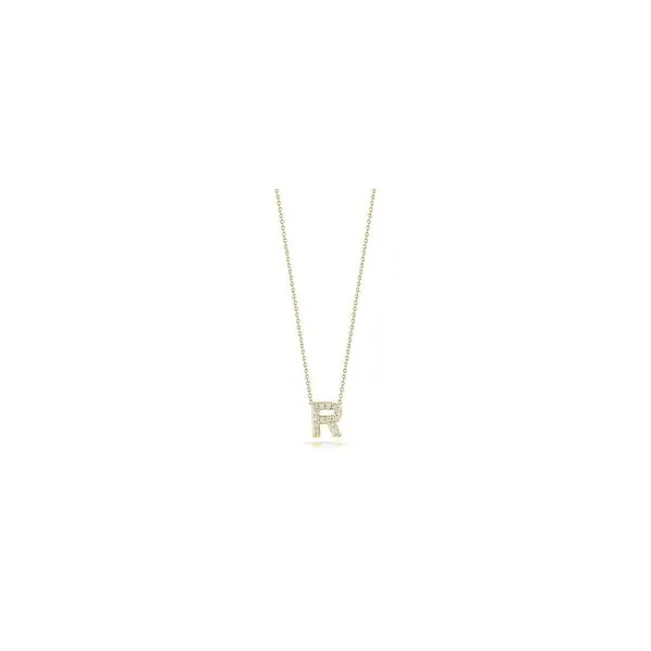 ROBERTO COIN 18K Y DIA LOVE LETTER R NECKLACE Carats Mcallen, TX