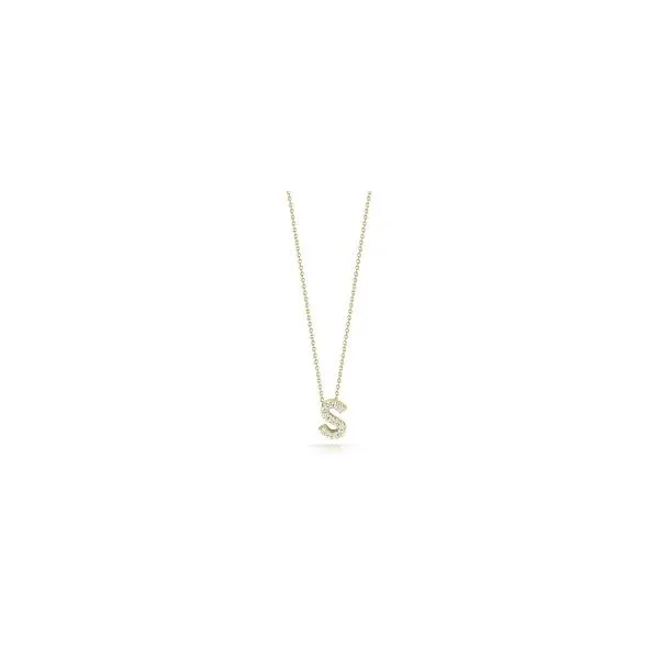 18K YELLOW GOLD TINY TREASURES DIAMOND LOVE LETTER “S” NECKLACE Carats Mcallen, TX