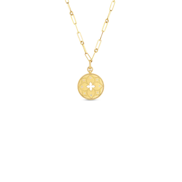 ROBERTO COIN 18K YELLOW GOLD DIAMOND NECKLACE VENETIAN PRINCESS Carats Mcallen, TX