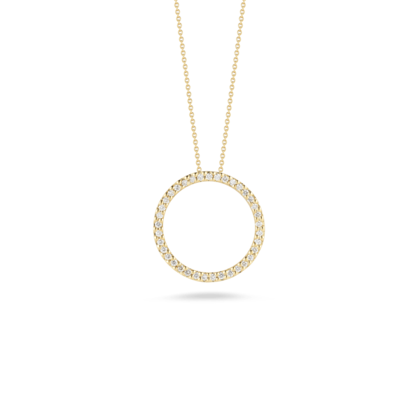 ROBERTO COIN 18K Y DIA SMALL CIRCLE NECKLACE Carats Mcallen, TX