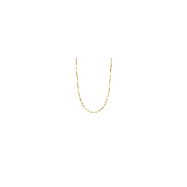18K DESIGNER GOLD ALTERNATING SIZE PAPERCLIP LINK 17 INCH CHAIN Carats Mcallen, TX