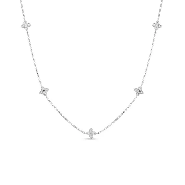 ROBERTO COIN 18K WHITE GOLD LOVE BY THE YARD NECKLACE Carats Mcallen, TX