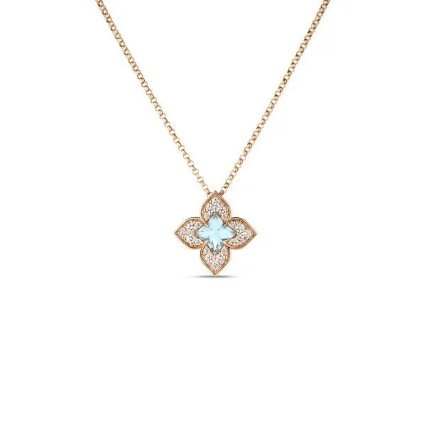 ROBERTO COIN Y 18K DIA BLUETOPAZ VENTIAN PRINCESS NECKLACE Carats Mcallen, TX