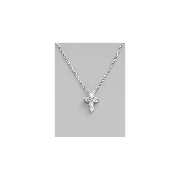 ROBERTO COIN 18 K WHITE GOLD BABY CROSS NECKLACE Carats Mcallen, TX