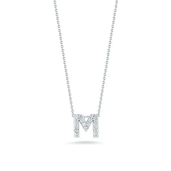 18K WHITE GOLD TINY TREASURES DIAMOND LOVE LETTER “M” NECKLACE Carats Mcallen, TX